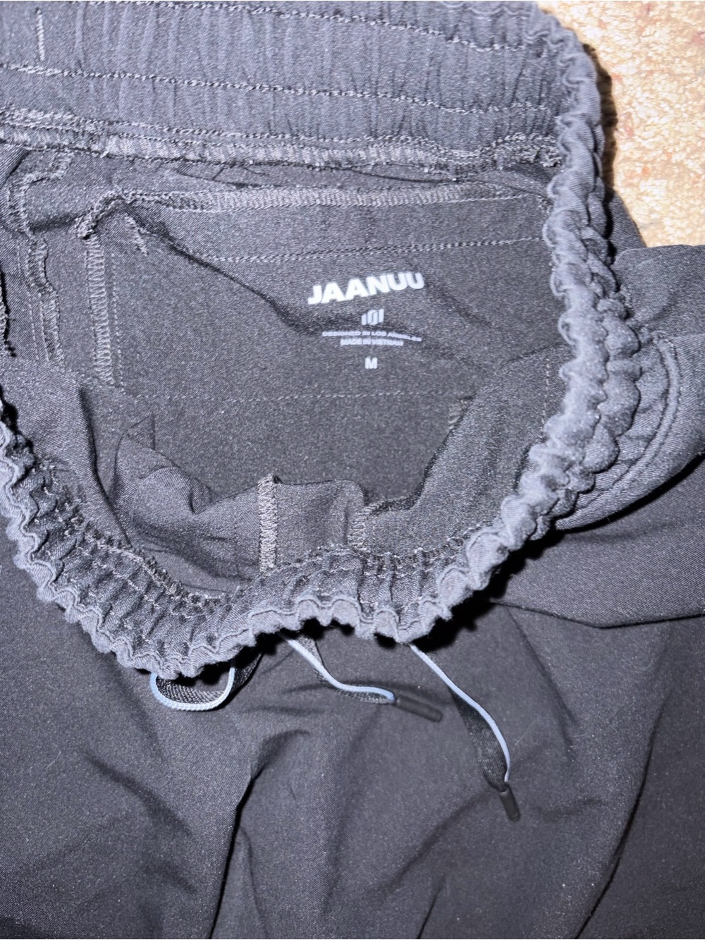 Jaanuu Black Elastic Drawstring Scrub Pants